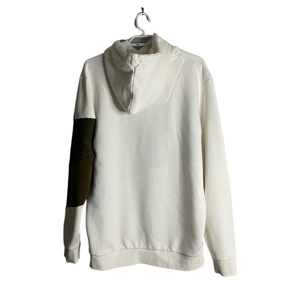 Indigo Jeancode Men's Olive Green Color Block Sweatshirt Hoodie - Picture 9 of 13